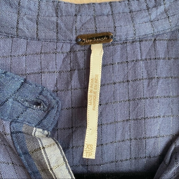 Free People Blouse Women’s Size XS Blue Tunic Blouse pullover top - Picture 4 of 12